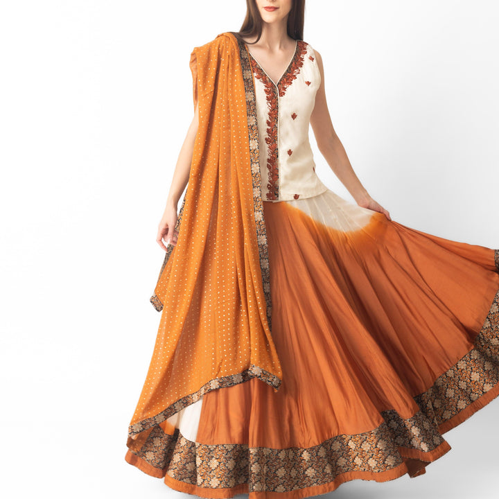 Alani Lehenga Choli Set with Hand Tie Dye - Raas