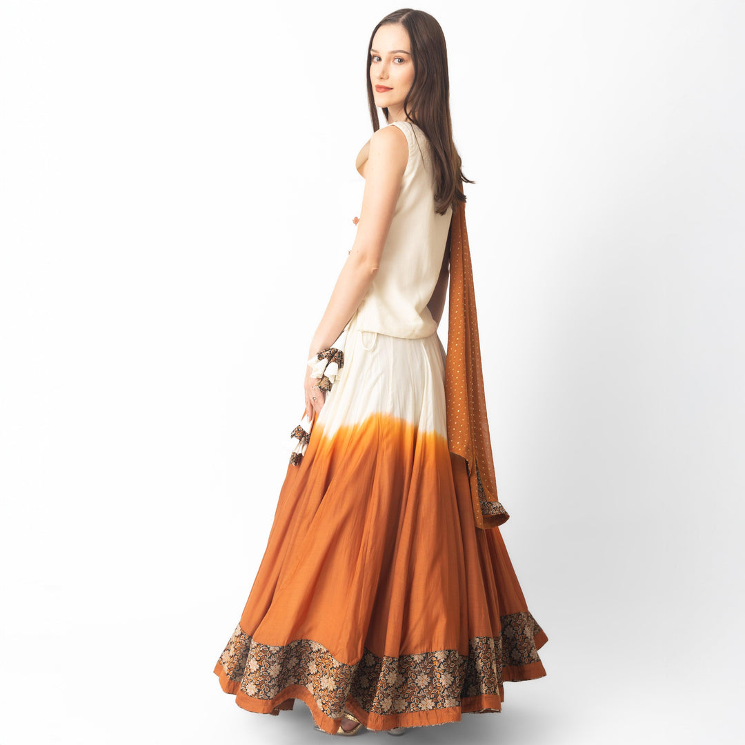 Alani Lehenga Choli Set with Hand Tie Dye - Raas