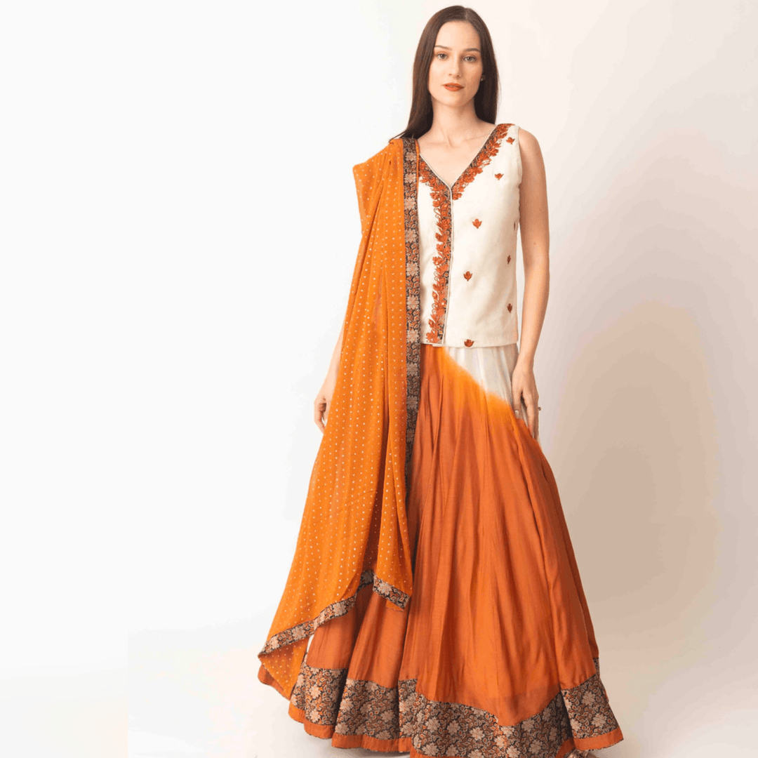 Alani Lehenga Choli Set with Hand Tie Dye - Raas