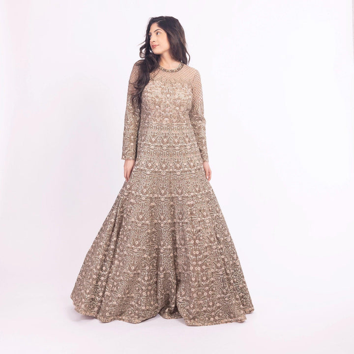 Arianell Grey Gown with Resham Embroidery - Raas
