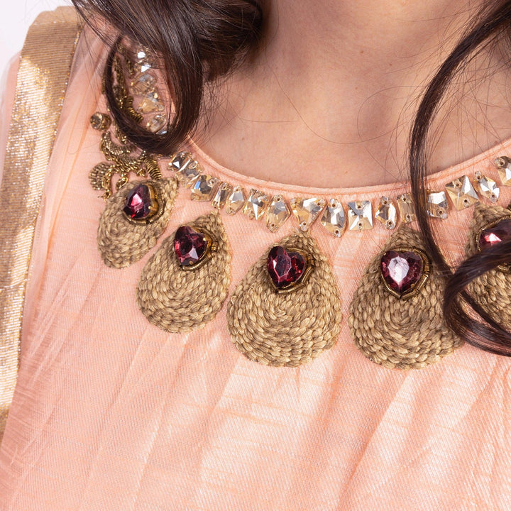 Artemisia Peach Long Dress - Raas