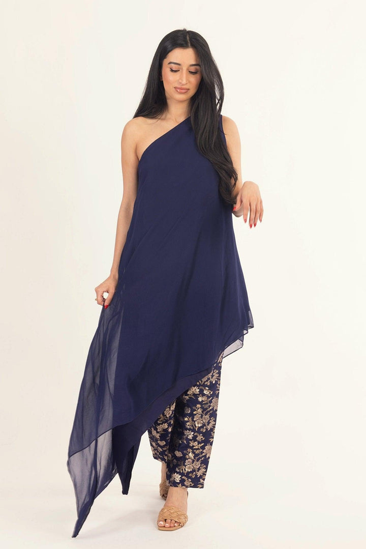 Cyanara Navy Salwar Kameez Suit Set - Raas