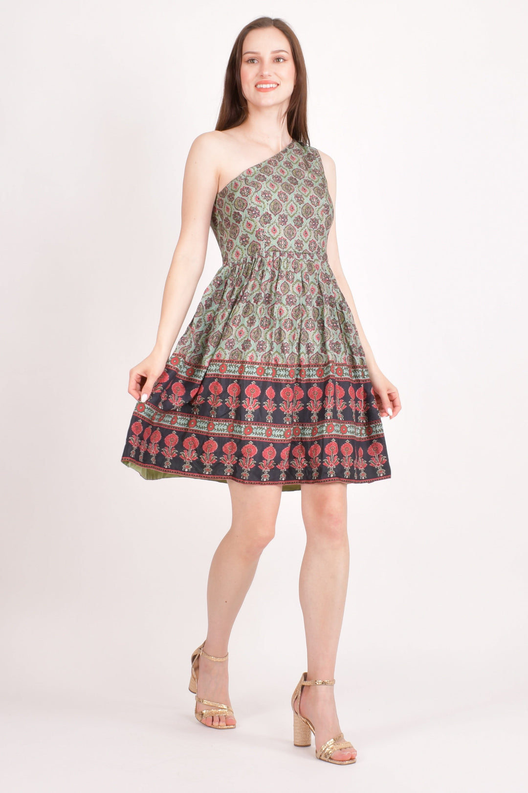 Hazel Boho One Shoulder Mini Dress - Raas