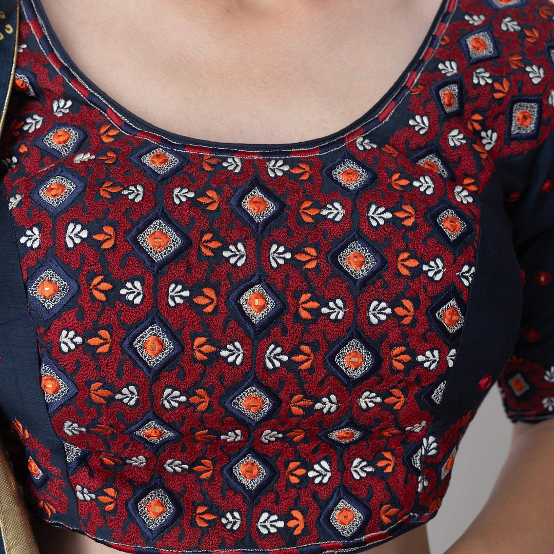 Isabella Bandhani & Arakh Print Lehenga Choli - Raas