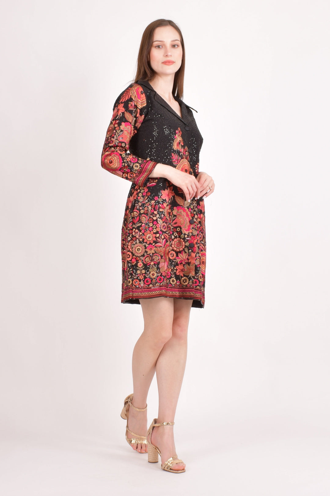 Jalein Sequins Mini Black Blazer Dress - Raas