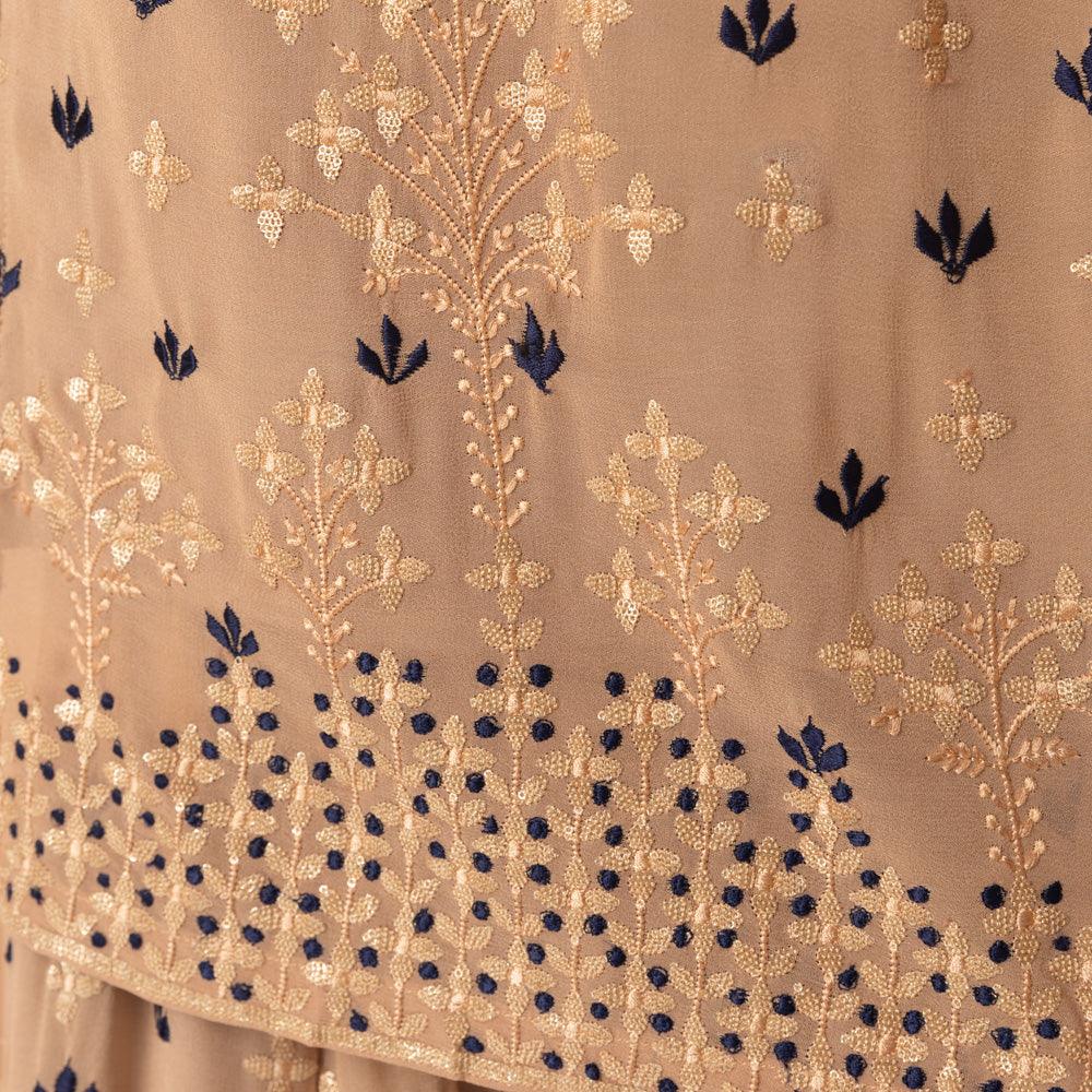 Jemma Flared Palazzo Pantsuit with Dupatta - Raas