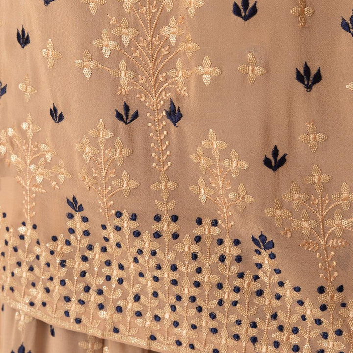 Jemma Flared Palazzo Pantsuit with Dupatta - Raas