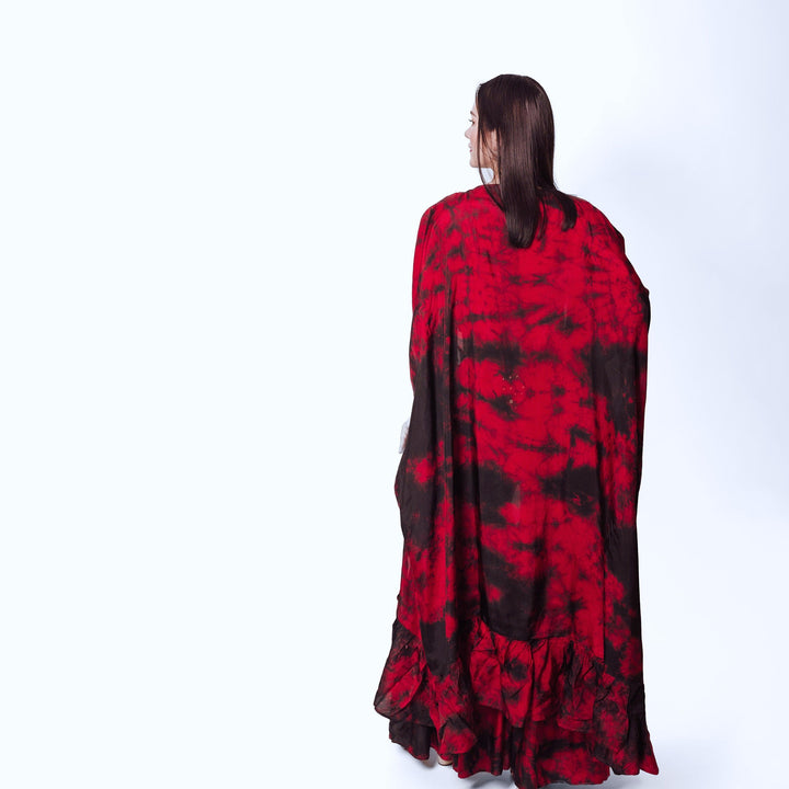 Juliana Hand Tie Dye Palazzo Pantsuit with Hand Embroidered Blouse - Raas