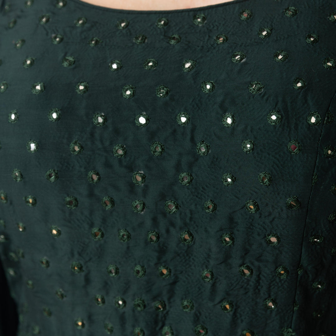 Litizia Green Gown with Embroidery - Raas