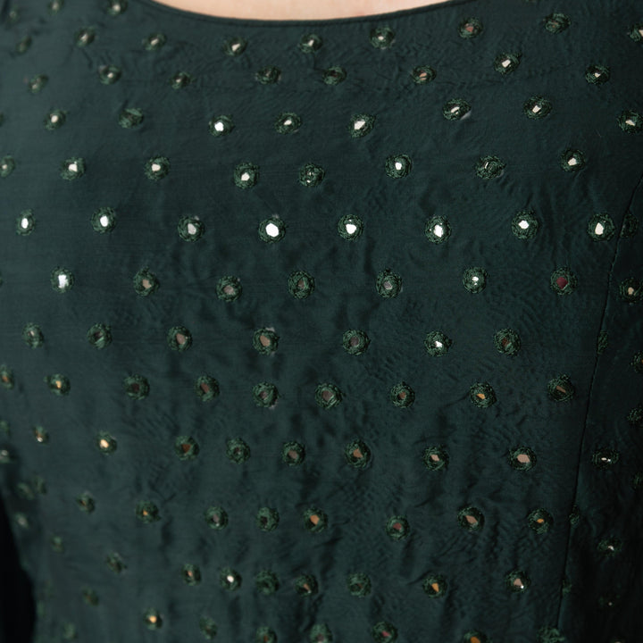 Litizia Green Gown with Embroidery - Raas