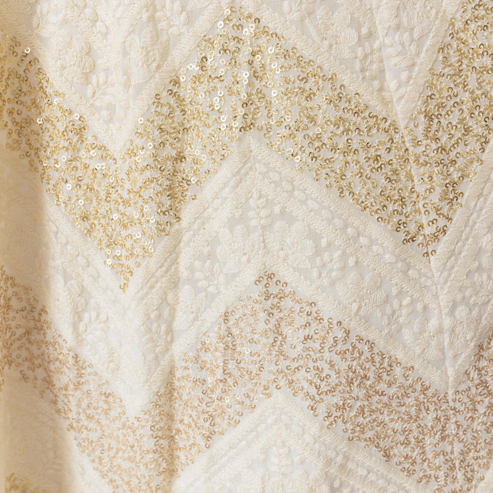 Mali Off White Lehenga Choli with Mirror work - Raas