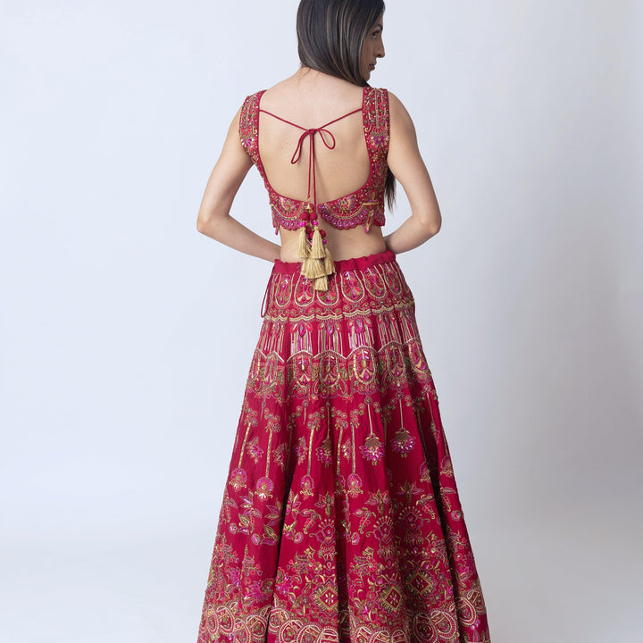 Mira Regal Magenta Lehenga - Raas