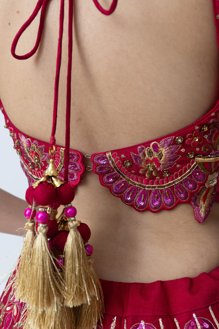 Mira Regal Magenta Lehenga - Raas