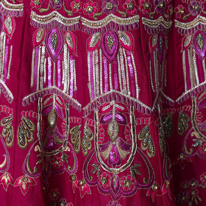 Mira Regal Magenta Lehenga - Raas