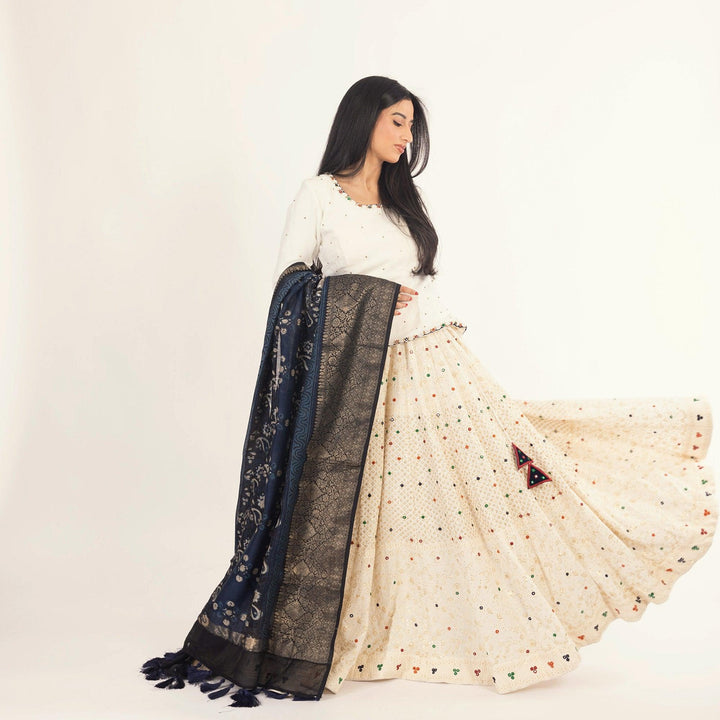 Neve White Lehenga Choli Set with Heavy Embroidery - Raas
