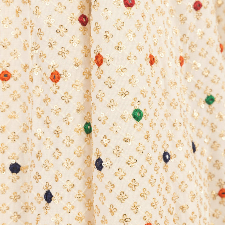 Neve White Lehenga Choli Set with Heavy Embroidery - Raas