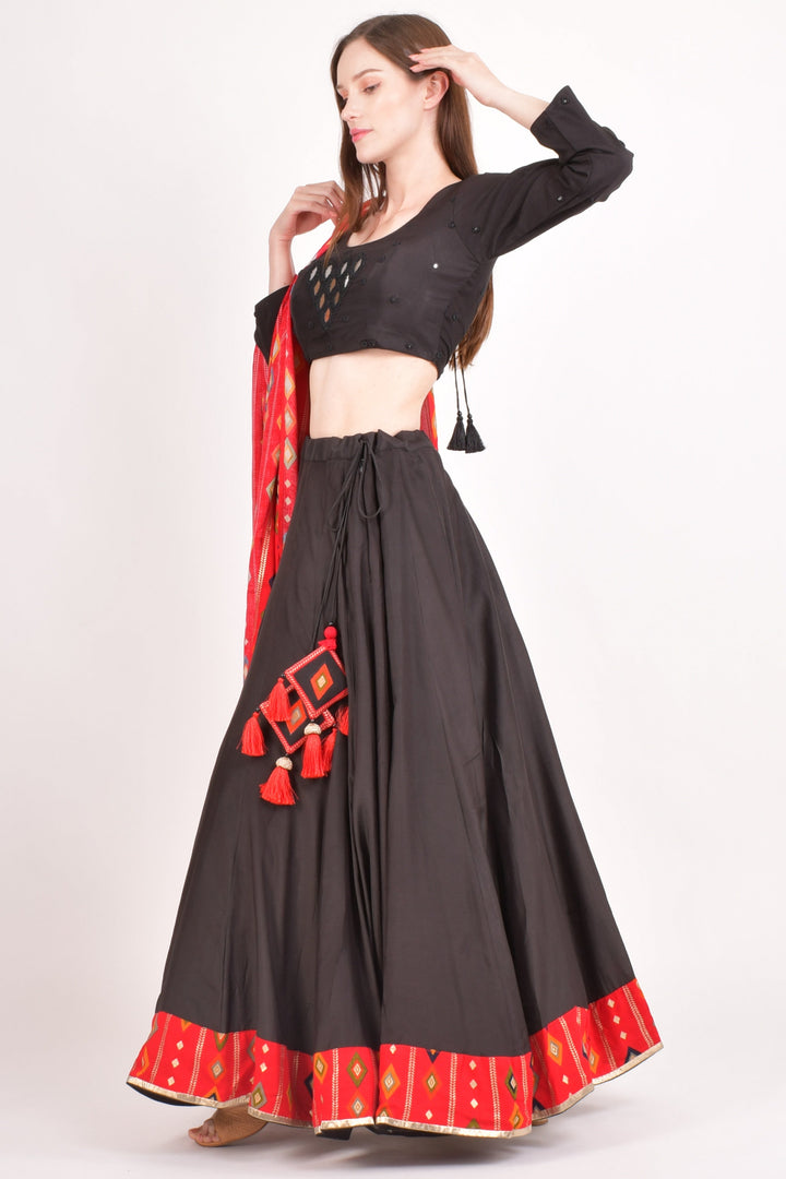 Red and Black Chaniya choli - Raas