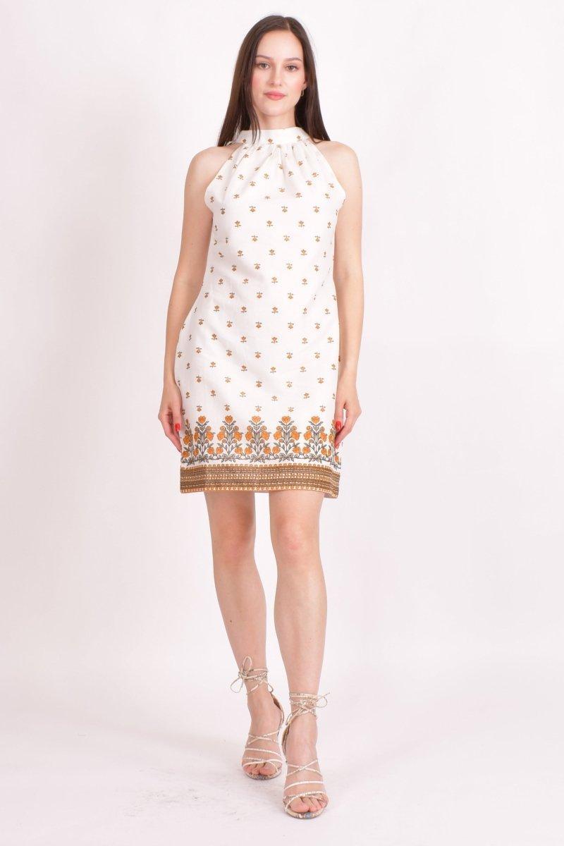 white christmas dresses White Floral Cotton Mini Dress: Breezy Summer Style