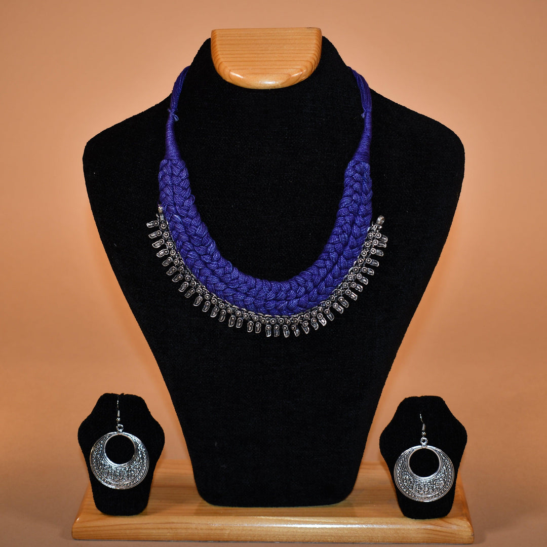 Wide Purple Necklace Set - Raas