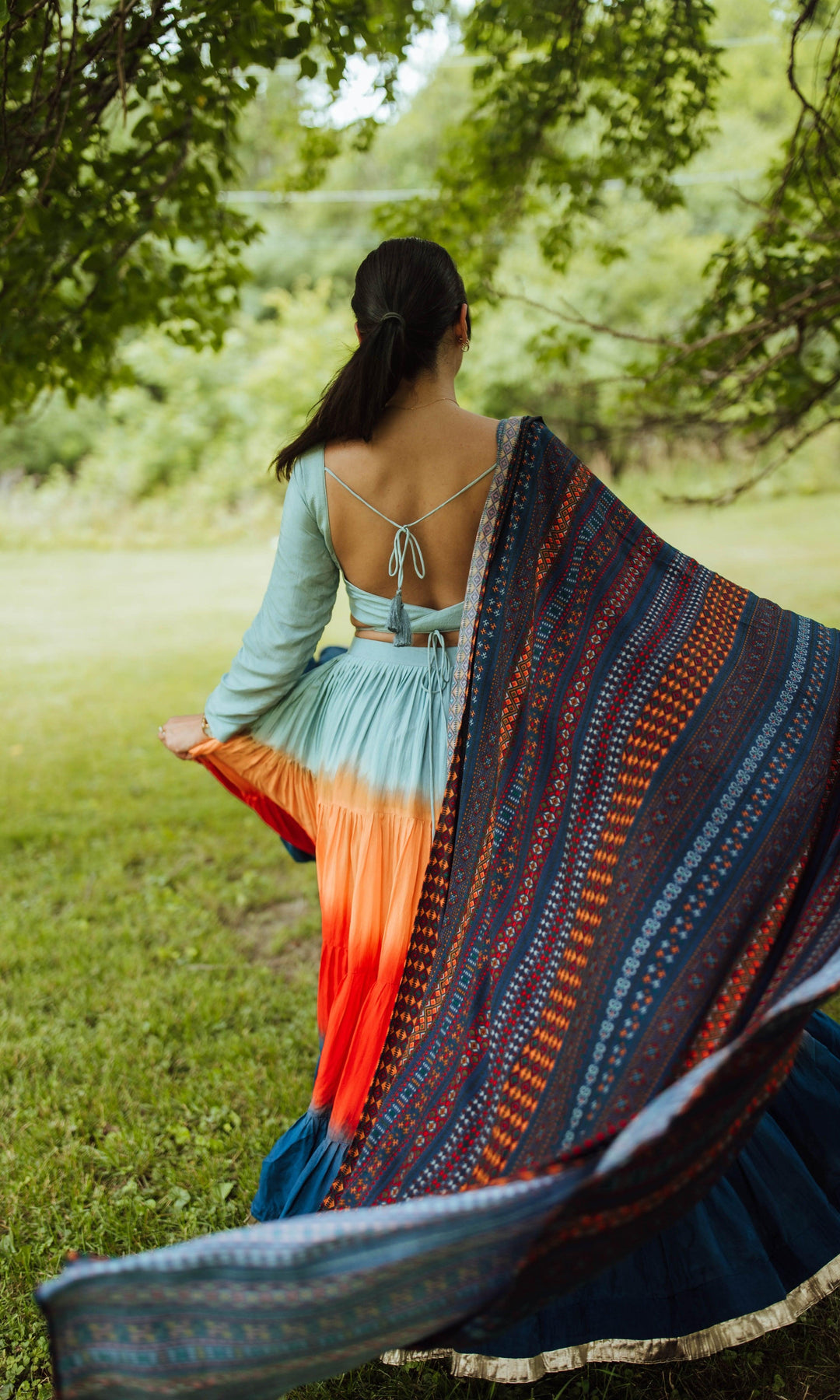 Zulu Tiered Chaniya Choli Set - Raas