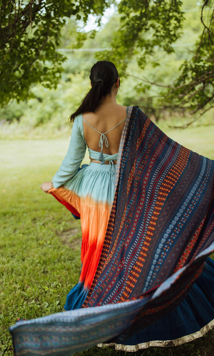 Zulu Tiered Chaniya Choli Set - Raas