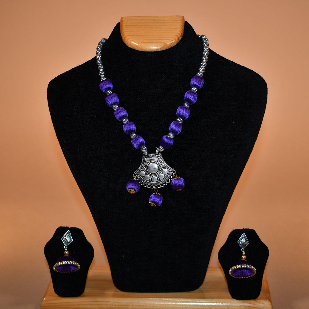 Beaded Purple Necklace Set