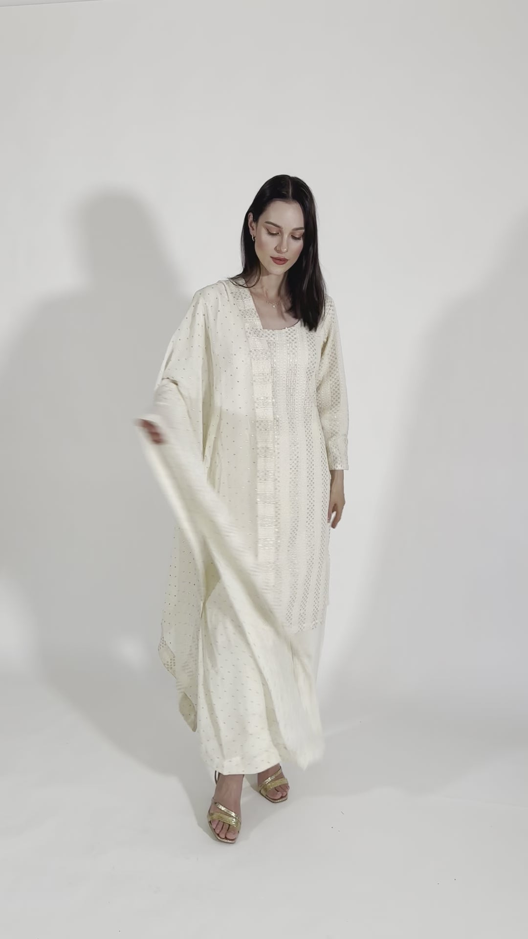 Daniella Cream Salwar Suit with Chikankari and Mukaish