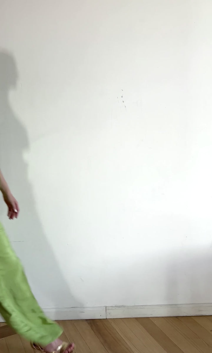 Mable Green Pant Set with Embroidered Cape Drape
