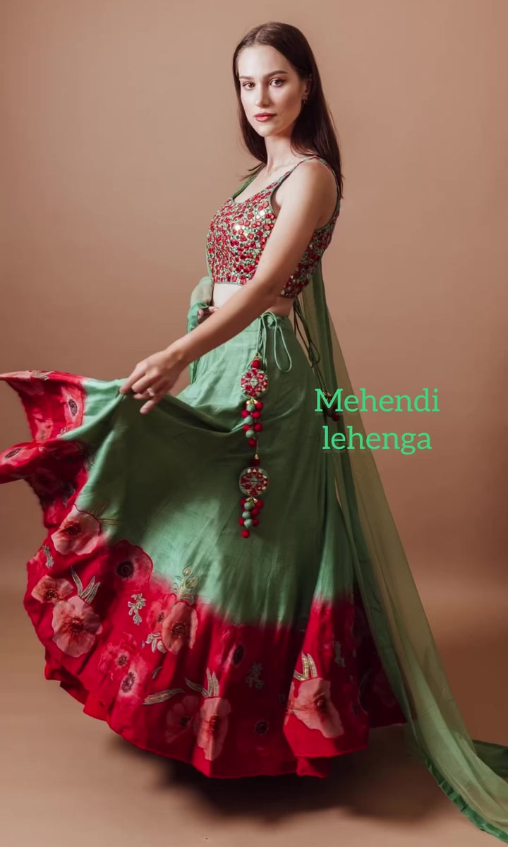 Mint green lehenga