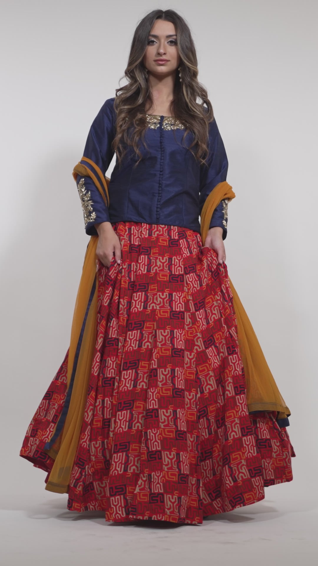 Kaia Sharara Suit with Embroidery