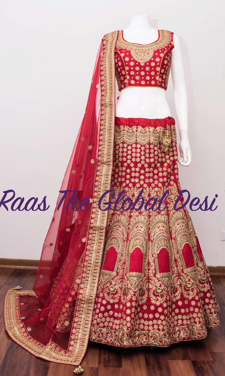 Red Lehenga - CC1649 - Chaniya choli
