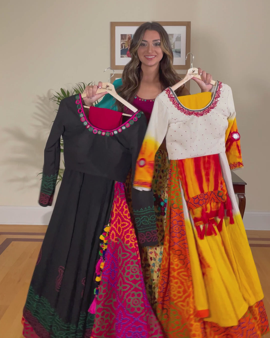 Rue Black and Red Block Print Lehenga Choli