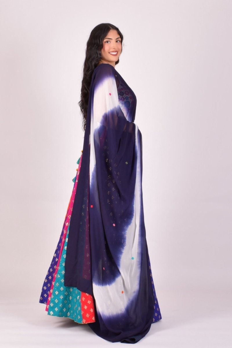 Multi color Mirror Work Chaniya Choli With Dupatta
