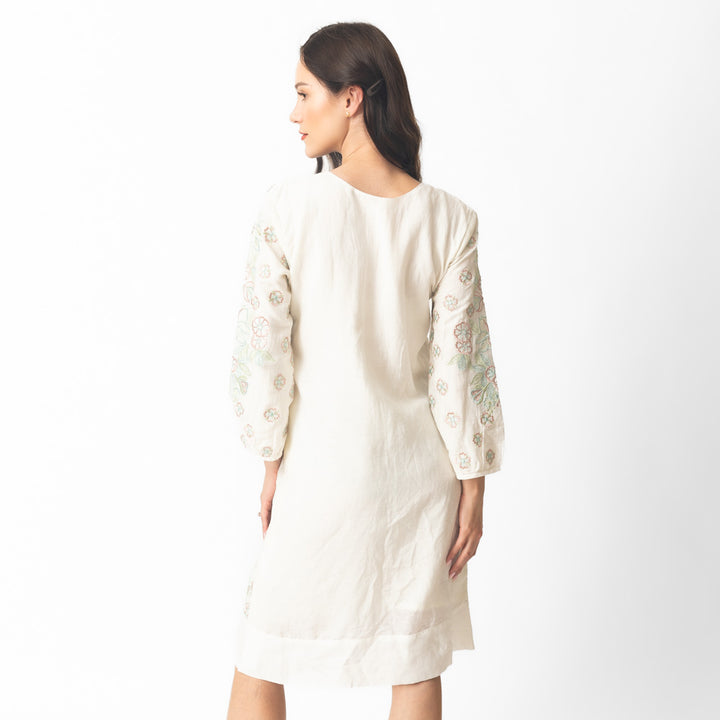 Keya Floral Embroidered Midi Dress