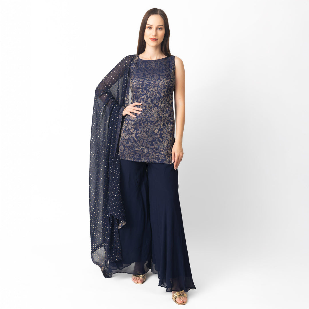 Deven Navy Salwar Kameez Set