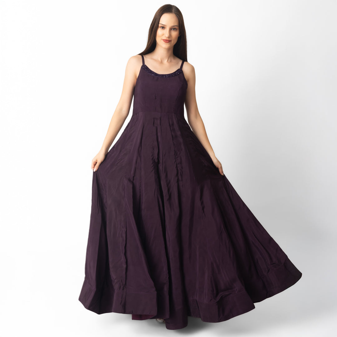 Ayuna Wine A-Line Gown