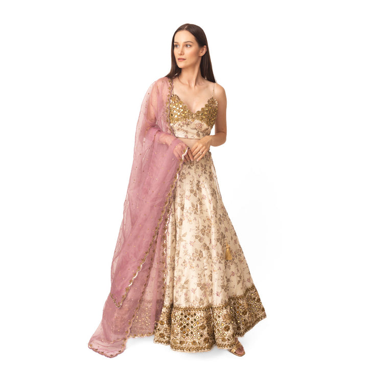 Kimana Mirror and Floral Lehenga Set