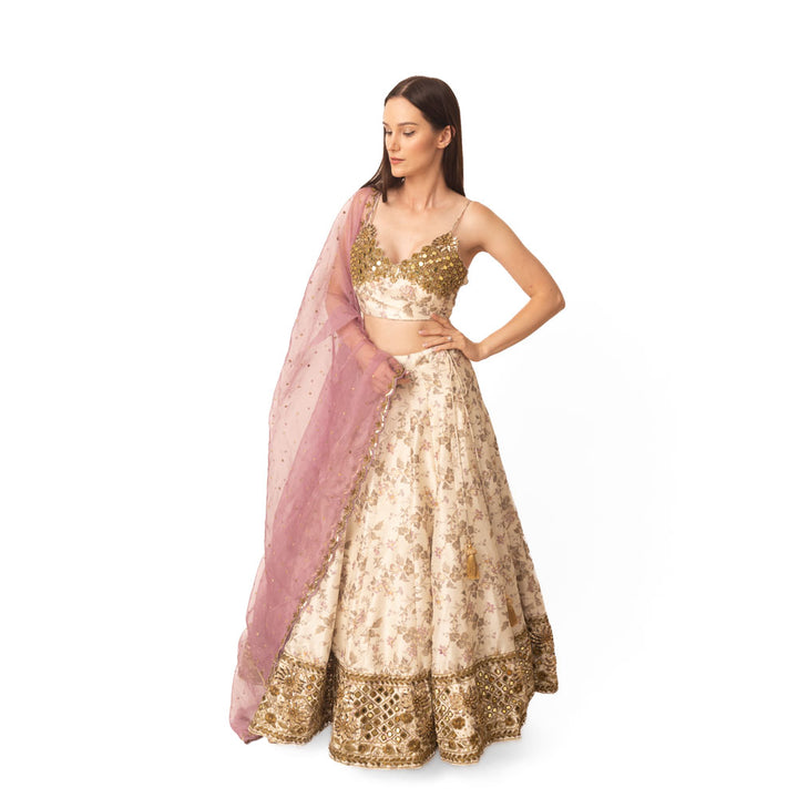 Kimana Mirror and Floral Lehenga Set