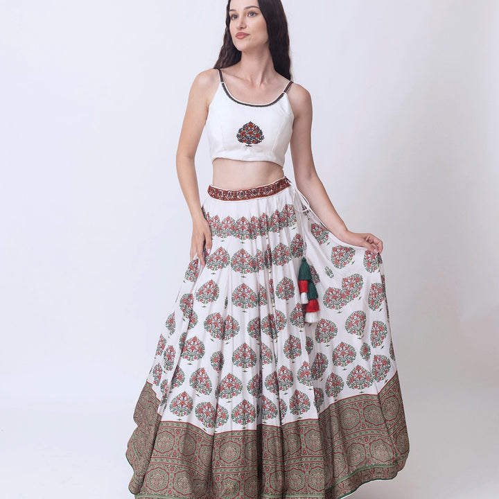 Coco White Gold Embroidered Lehenga Set