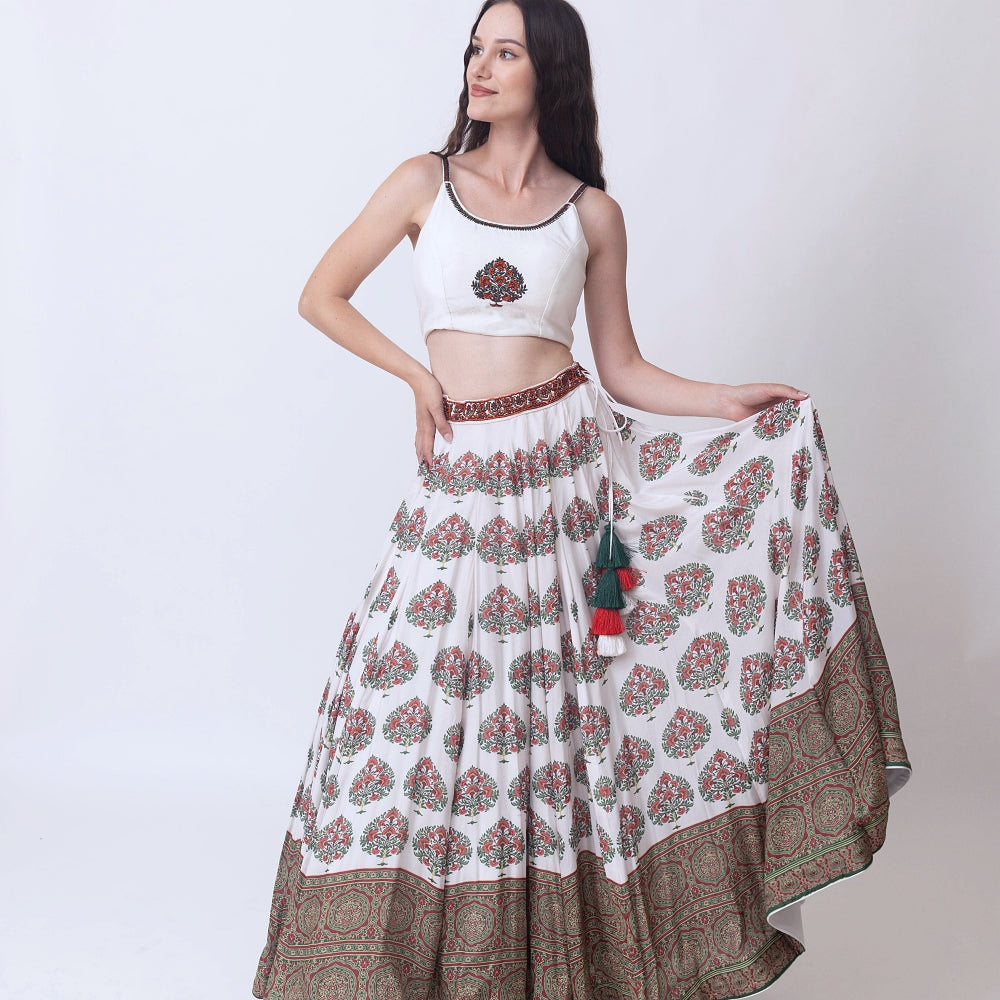 Coco White Gold Embroidered Lehenga Set