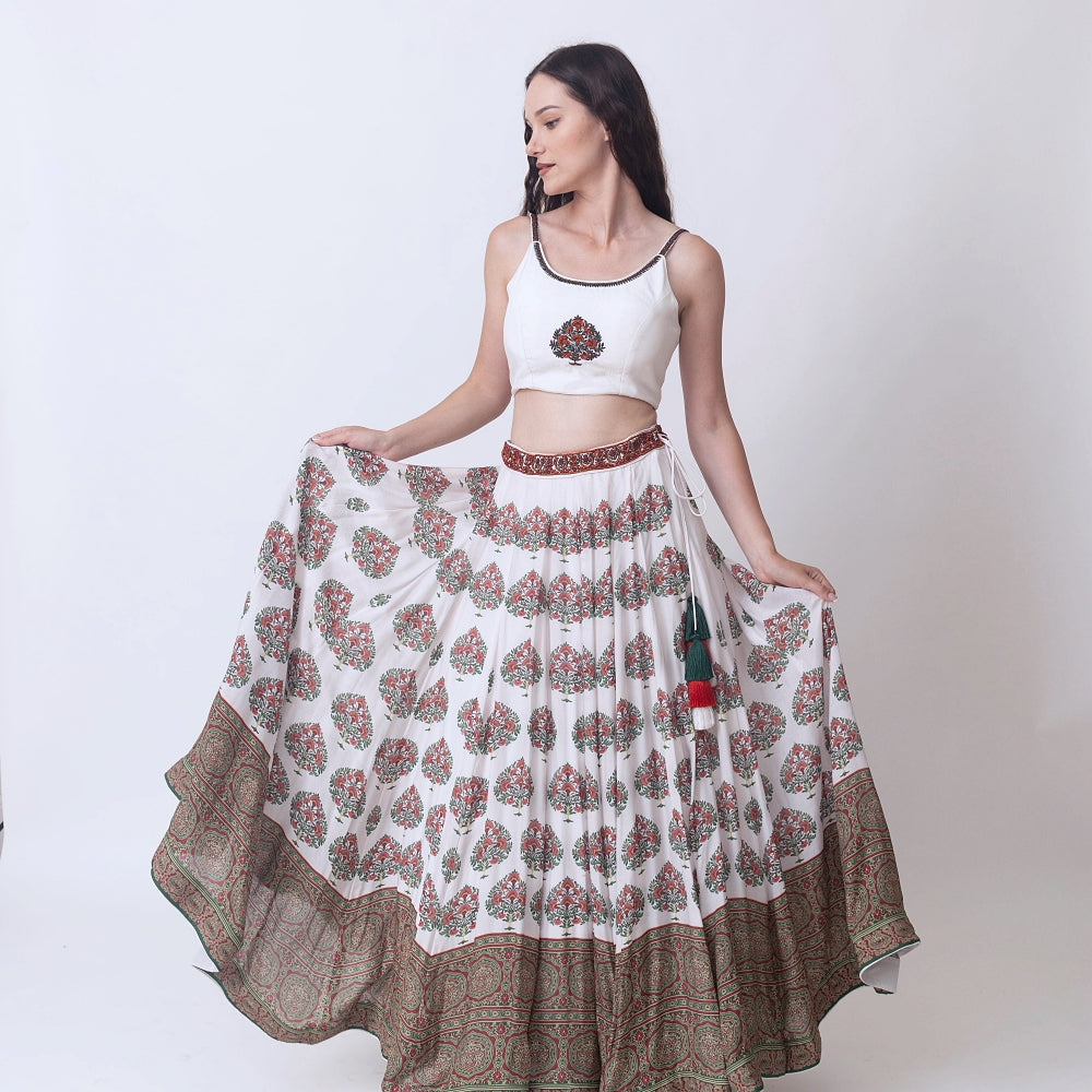 Coco White Gold Embroidered Lehenga