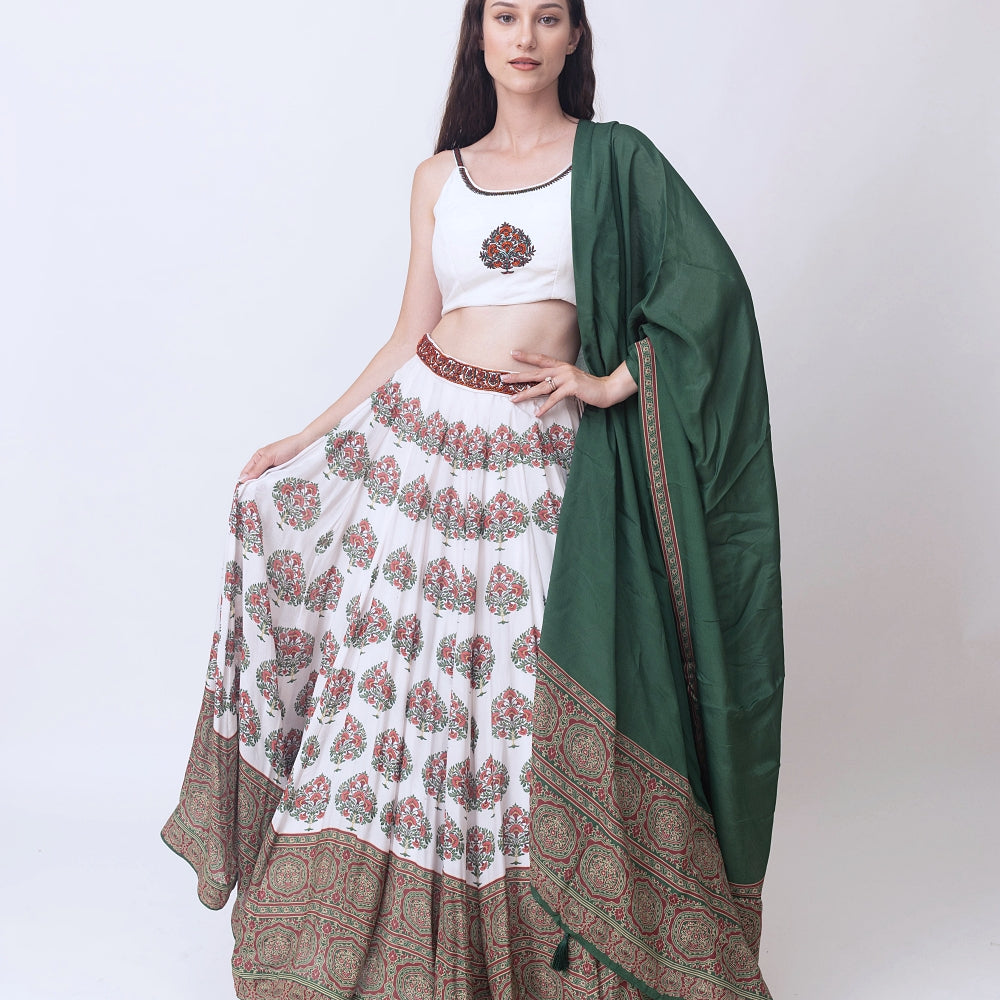 Coco White Gold Embroidered Lehenga