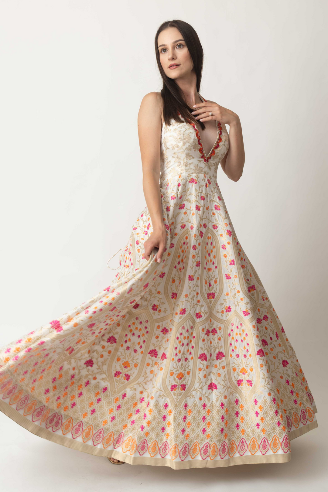 Selina Silk Jacquard Gown  by Raas -  dresses