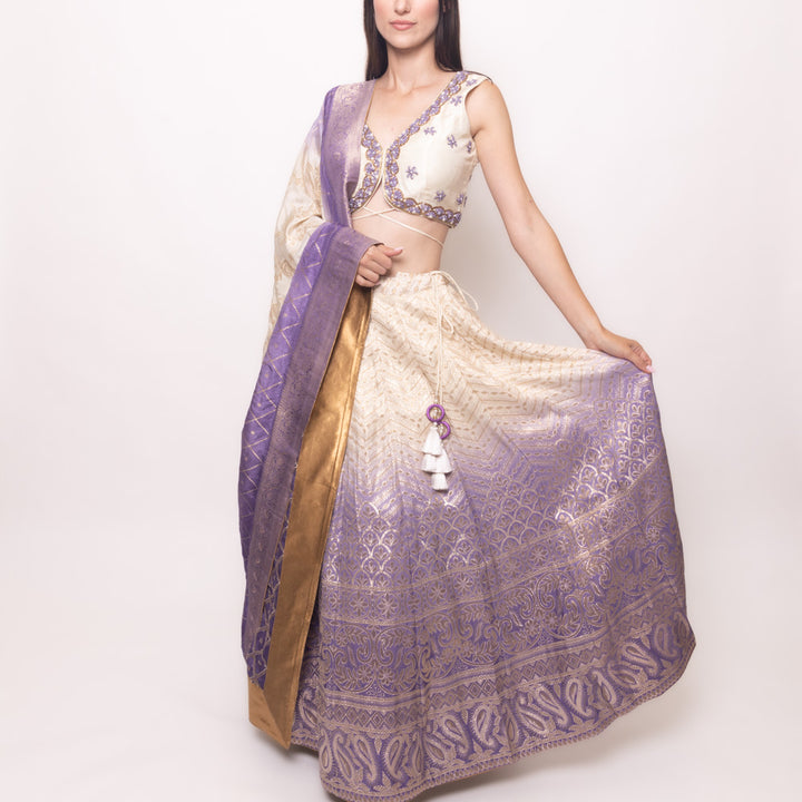 Lily Shaded Banarasi silk Lehenga choli Set