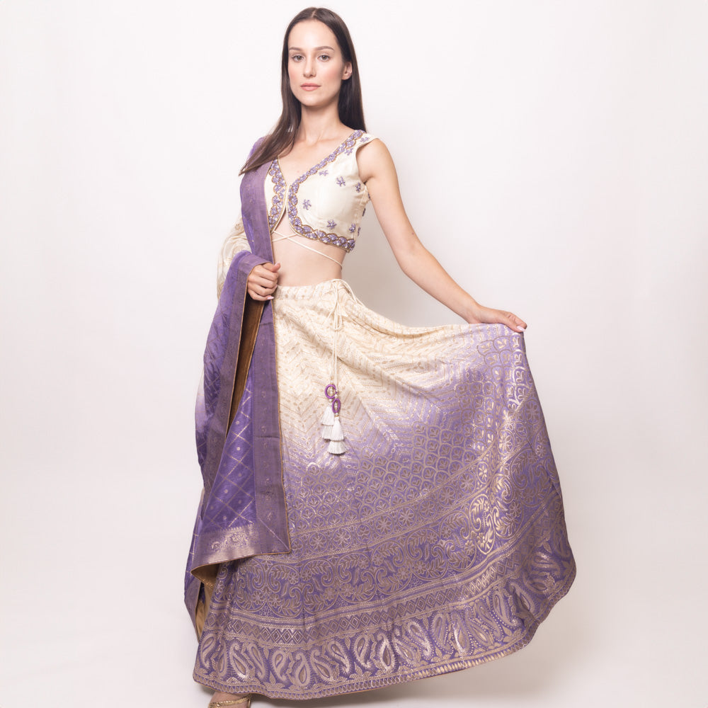 Lily Shaded Banarasi silk Lehenga choli Set