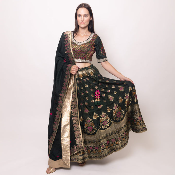 Brenna Green Adorned Lehenga choli set