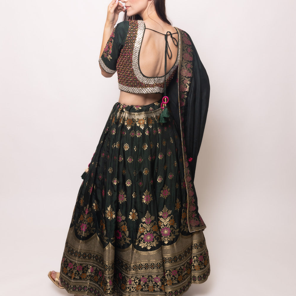 Brenna Green Adorned Lehenga choli set