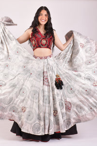 Ivory Mandala Print Chaniya Choli With Dupatta