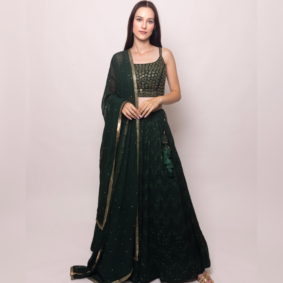 Kerra Green Lehenga choli set