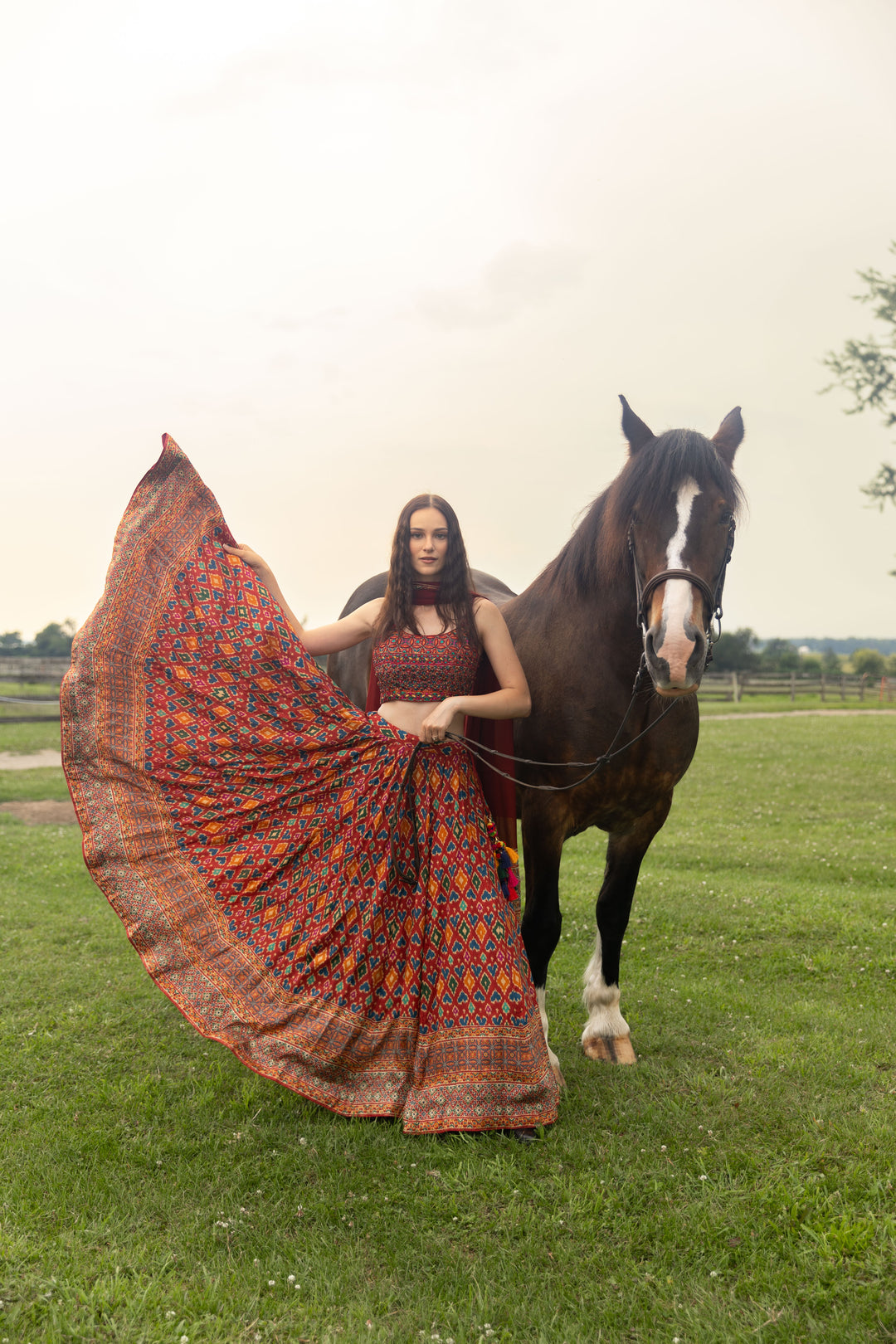 Louisa Red Patola Print Lehenga Choli